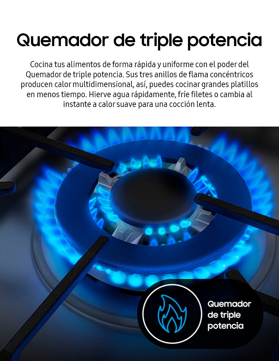 Estufa de piso a gas natural/lp Samsung 76.7 cm NX52T7422MS/AX de 5 quemadores