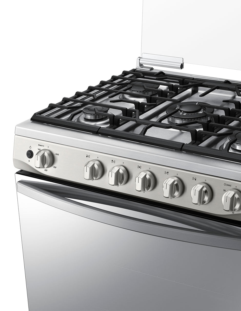 Estufa de piso a gas natural/lp Samsung 76.7 cm NX52T7422MS/AX de 5 quemadores