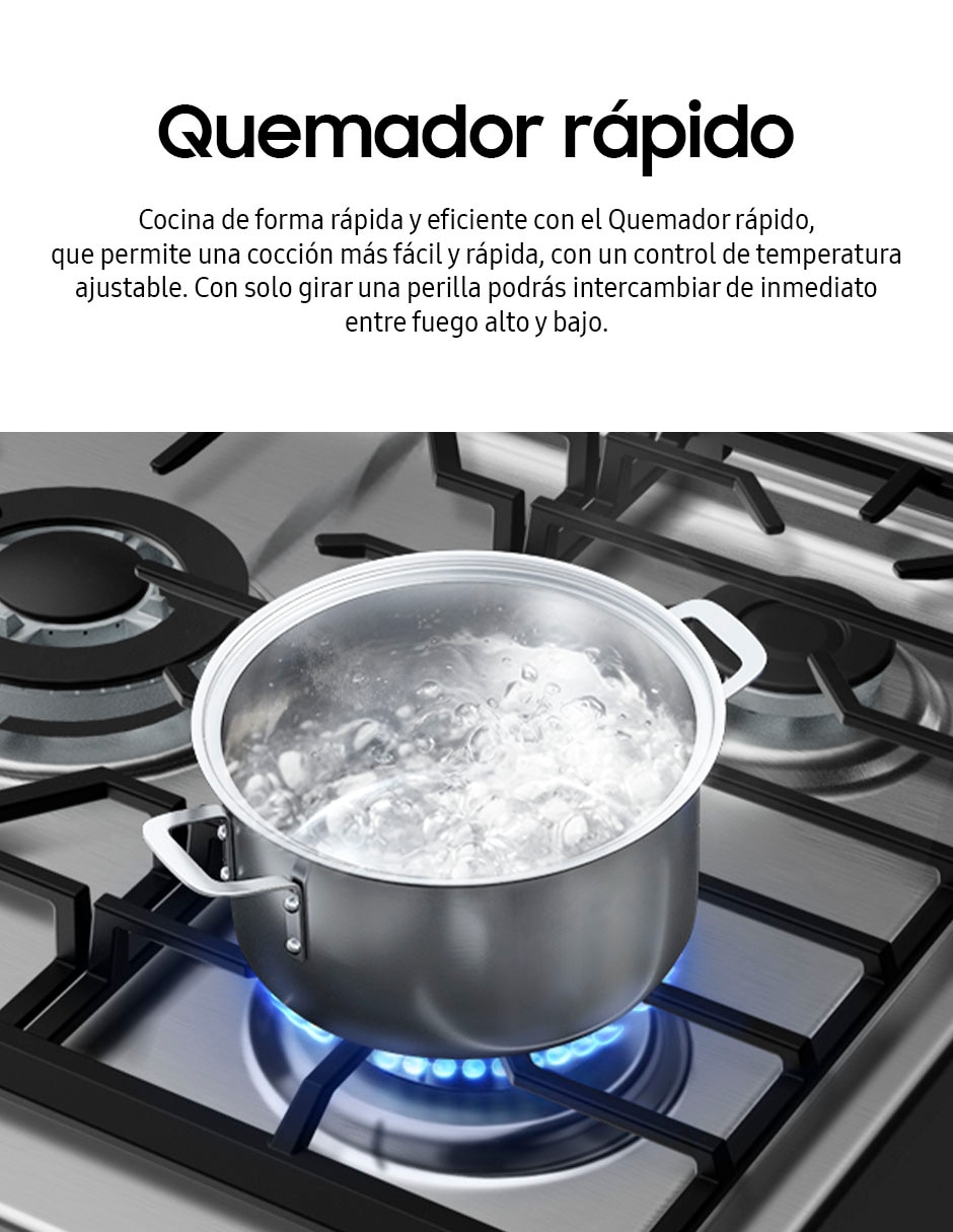 Estufa de piso a gas natural/lp Samsung 76 cm NX52D3000MV/AX de 6 quemadores