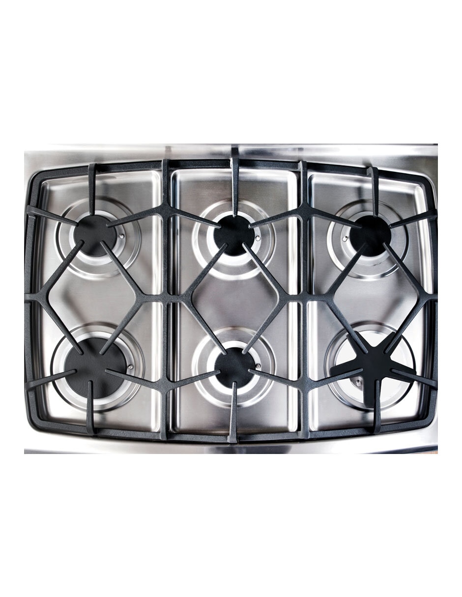 Combo estufa de piso a gas natural/lp Koblenz 76 cm COMBO.EST-FRYER+CAMP de 6 quemadores + campana