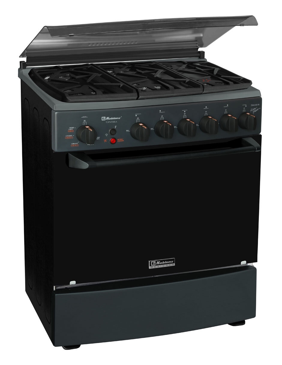 Estufa de piso a gas natural/lp Koblenz 76 cm KZ.EST.GINEBRA.FRYER. de 6 quemadores