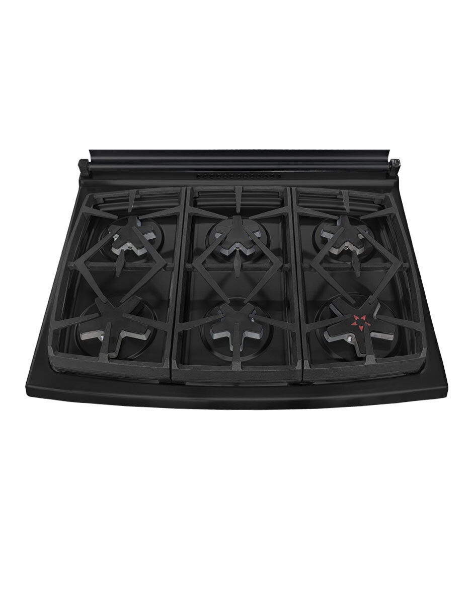 Estufa de piso a gas natural/lp 76 cm KZ.EST.GINEBRA.FRYER. de 6 quemadores