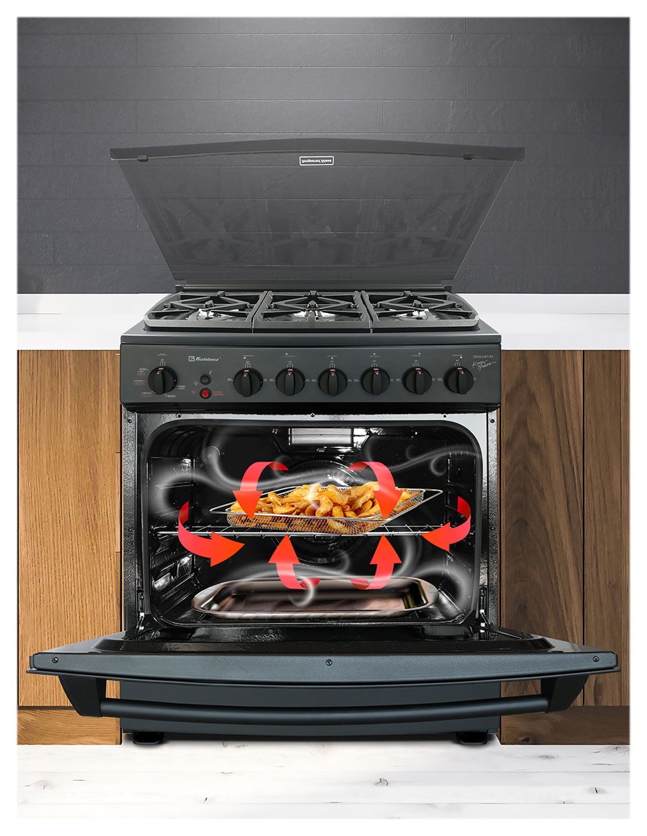Estufa de piso a gas natural/lp Koblenz 76 cm KZ.EST.GINEBRA.FRYER. de 6 quemadores