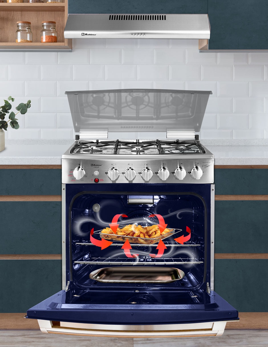Estufa de piso a gas natural/lp Koblenz 76 cm KZ.EST.FIRENZE.FRYER. de 6 quemadores