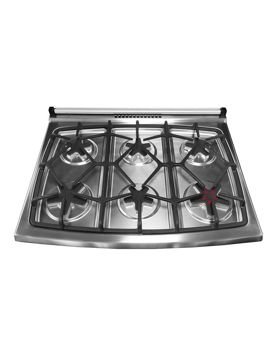 Combo estufa de piso a Gas natural/lp Koblenz 76 cm COMBO.EST-FRYER+CAMP de 6 quemadores + Campana