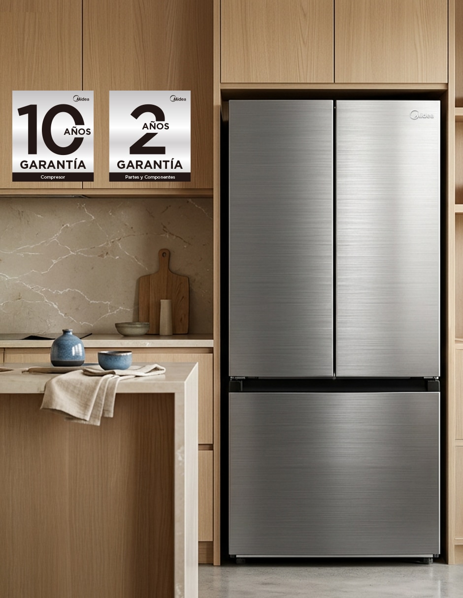 Refrigerador french door Midea 19 pies cúbicos inverter y no frost MDRF700FGM46