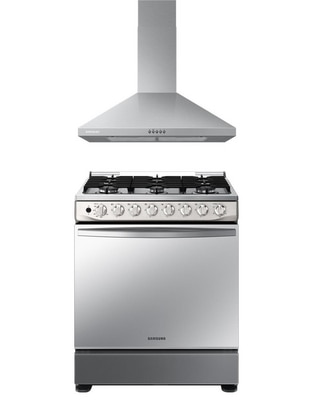 Combo estufa de piso a Gas natural/lp 76 cm F-NX52T540R500 de 6 quemadores + Campana