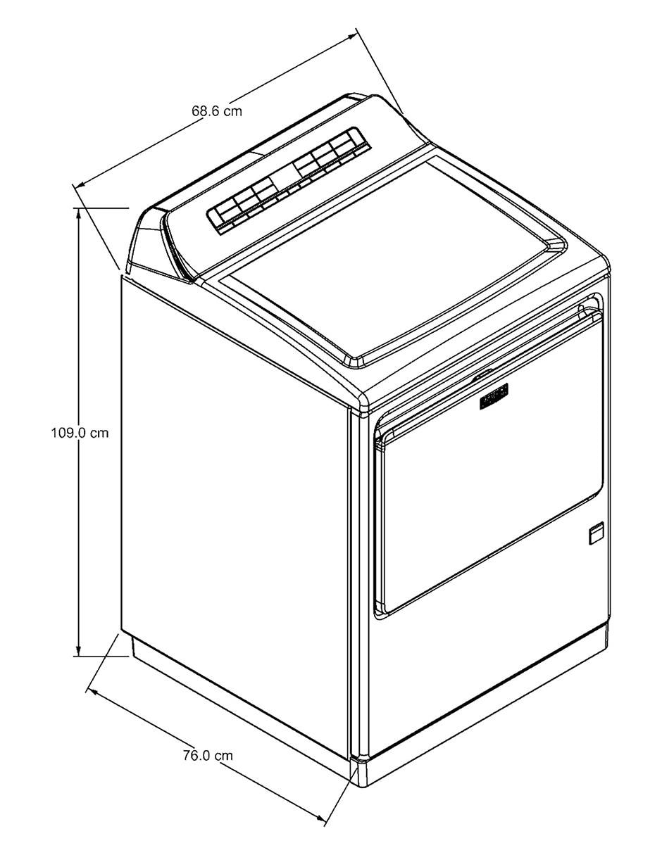 Secadora de gas natural/lp de 28 kg con 35 ciclos 7MWGD7120LC 7