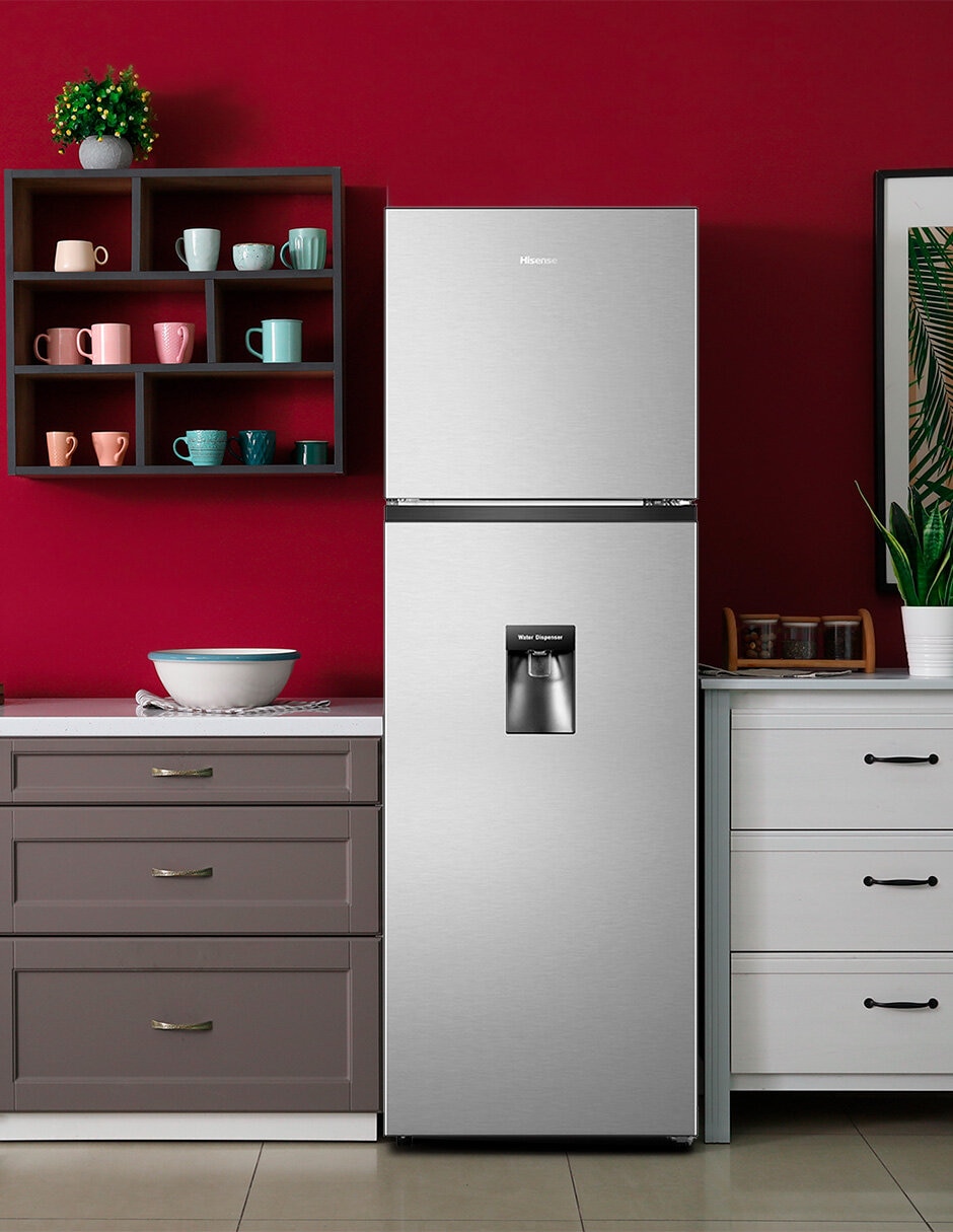 Refrigerador top mount Hisense 9 pies cúbicos no frost RT90N6WKX2