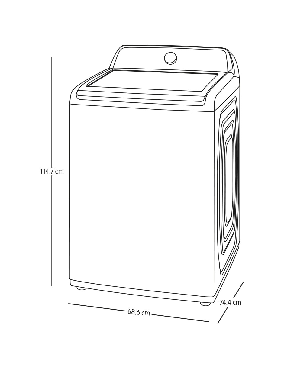Lavadora Samsung 22 kg automática carga superior WA22C3544GVAX
