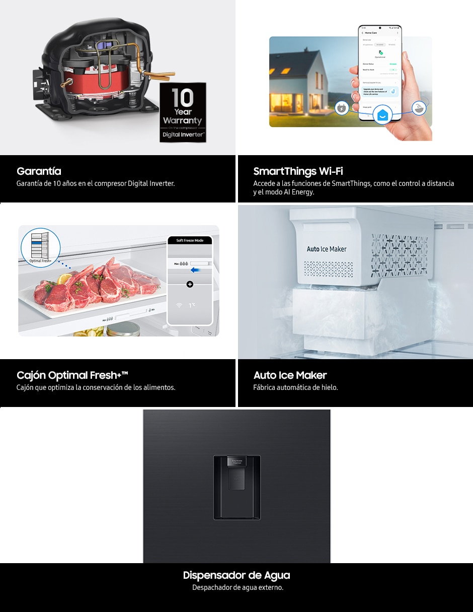 Refrigerador Top mount 15 pies cúbicos inverter y fábrica de hielos Rt42dg6774s9em 9