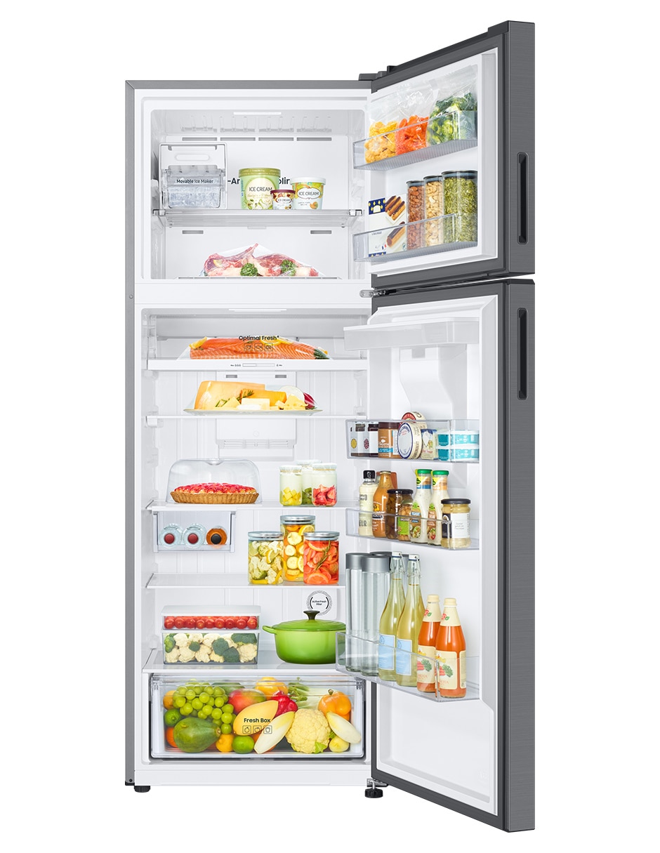 Refrigerador Top mount Samsung 19 pies cúbicos tecnología inverter y fábrica de hielos RT53DG6758S9EM