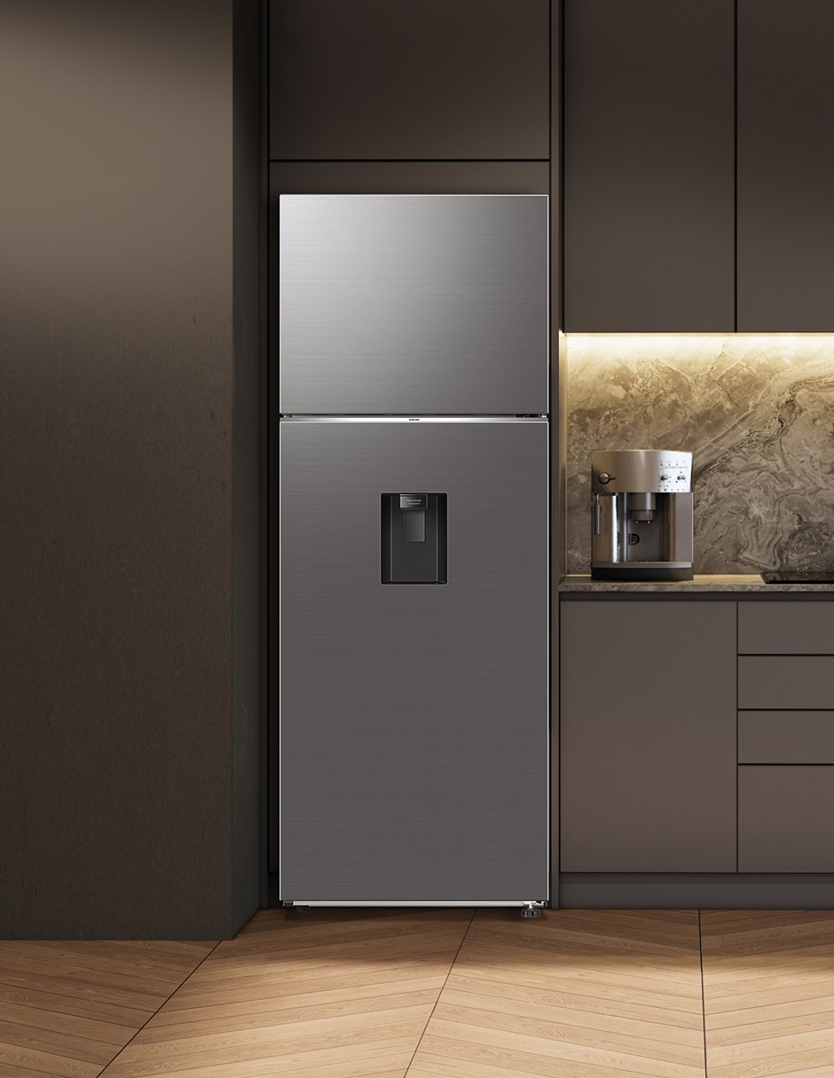 Refrigerador Top mount Samsung 19 pies cúbicos tecnología inverter y fábrica de hielos RT53DG6758S9EM