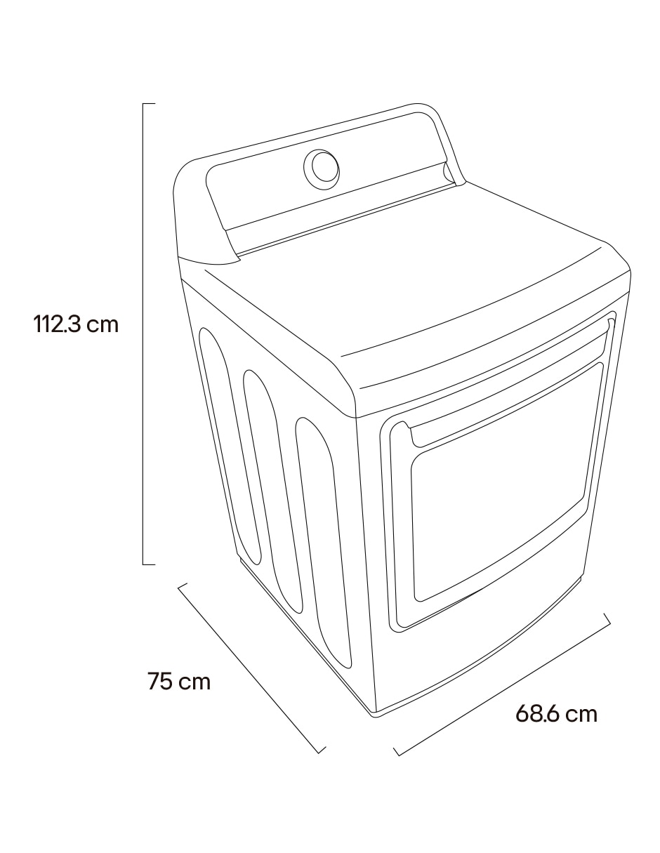 Secadora de gas natural/lp LG de 26 kg con 8 ciclos DT25MTGK.ABMELAT