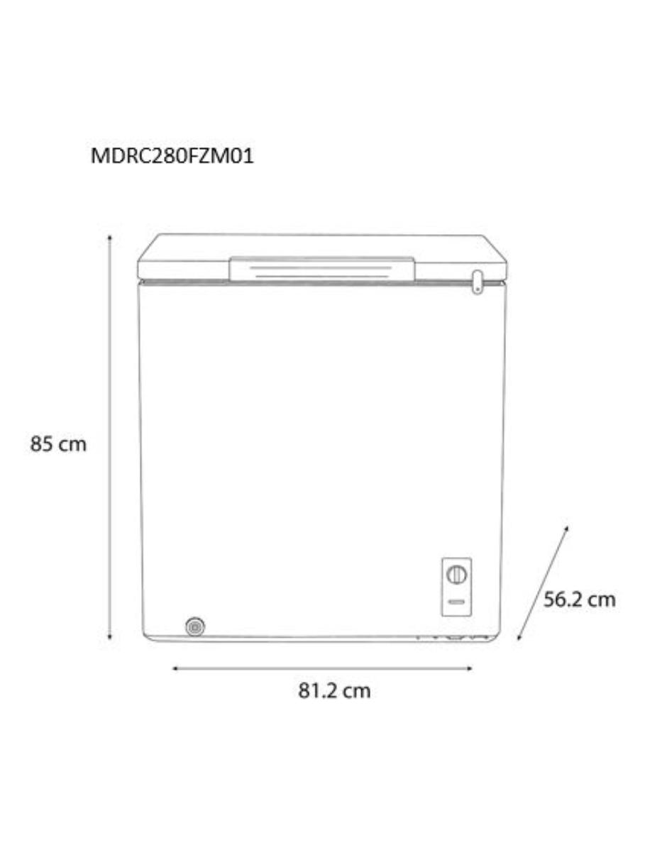 Congelador Midea MDRC280FZM01 deshielo manual con drenaje 7 pies cúbicos