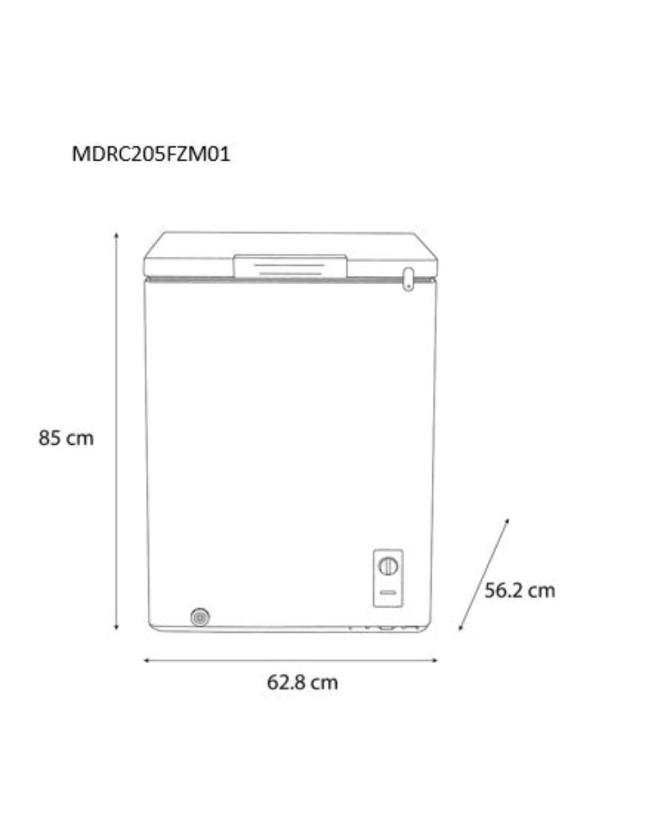 Congelador Midea MDRC205FZM01 deshielo manual con drenaje 5 pies cúbicos
