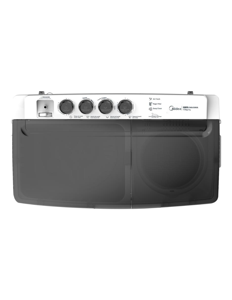 Lavadora doble tina 15 kg semiautomática carga superior mt100w150/w-mx 11
