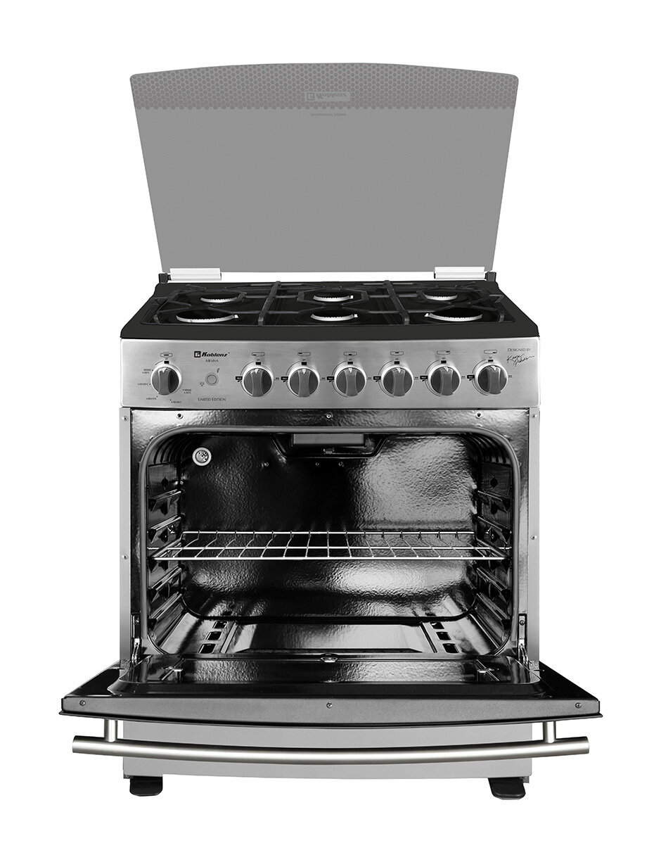 Combo estufa de piso a gas natural/LP 76 cm de 6 quemadores + campana 3
