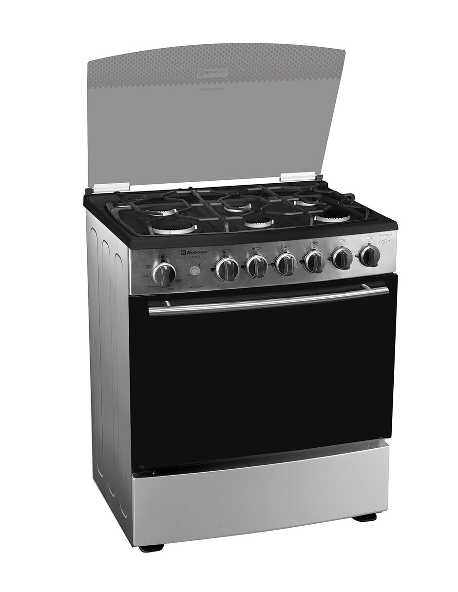 Combo estufa de piso a gas natural/LP 76 cm de 6 quemadores + campana 4
