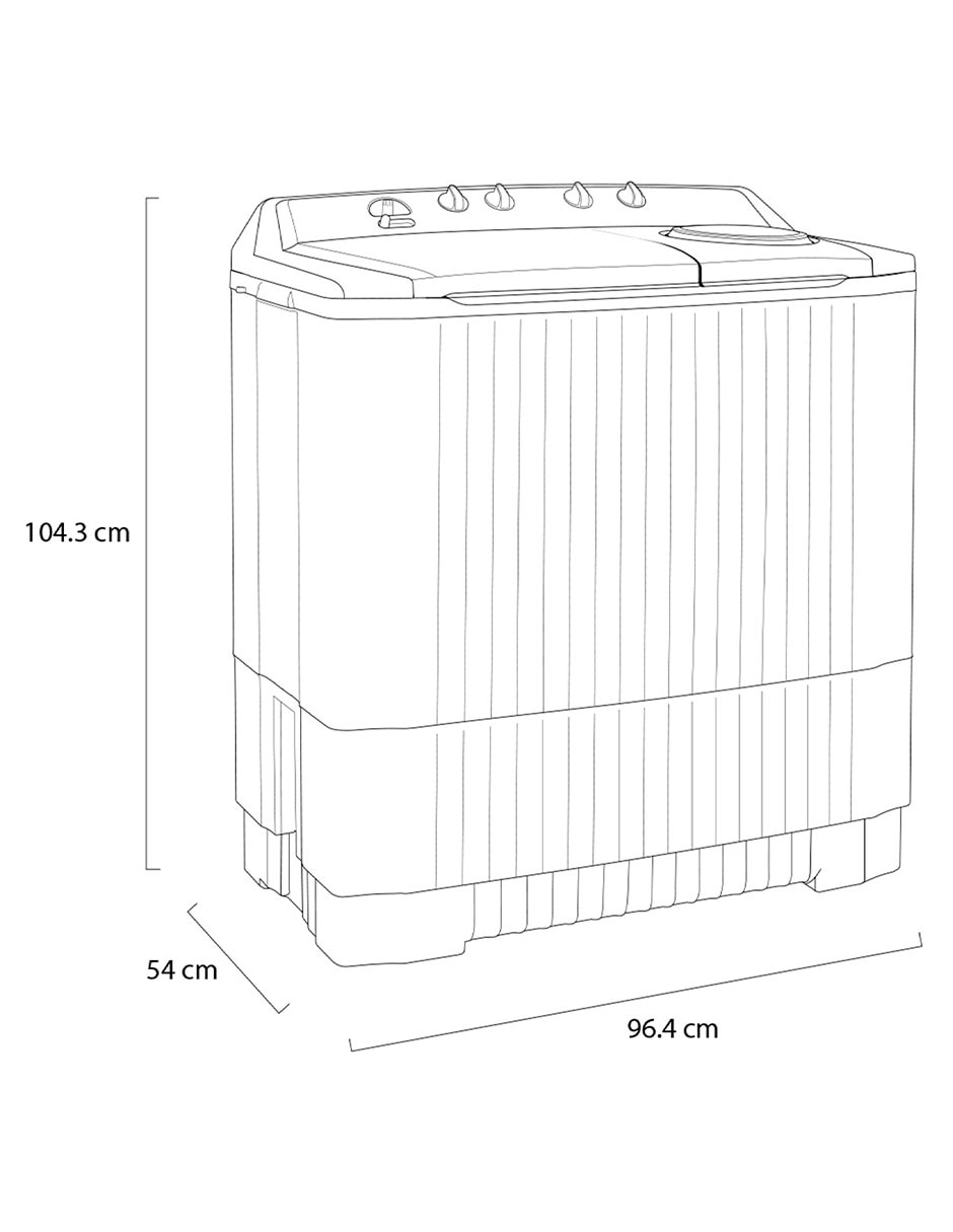 Lavadora doble tina Lg 18 kg semiautomática carga superior wp18mar.dbmelat