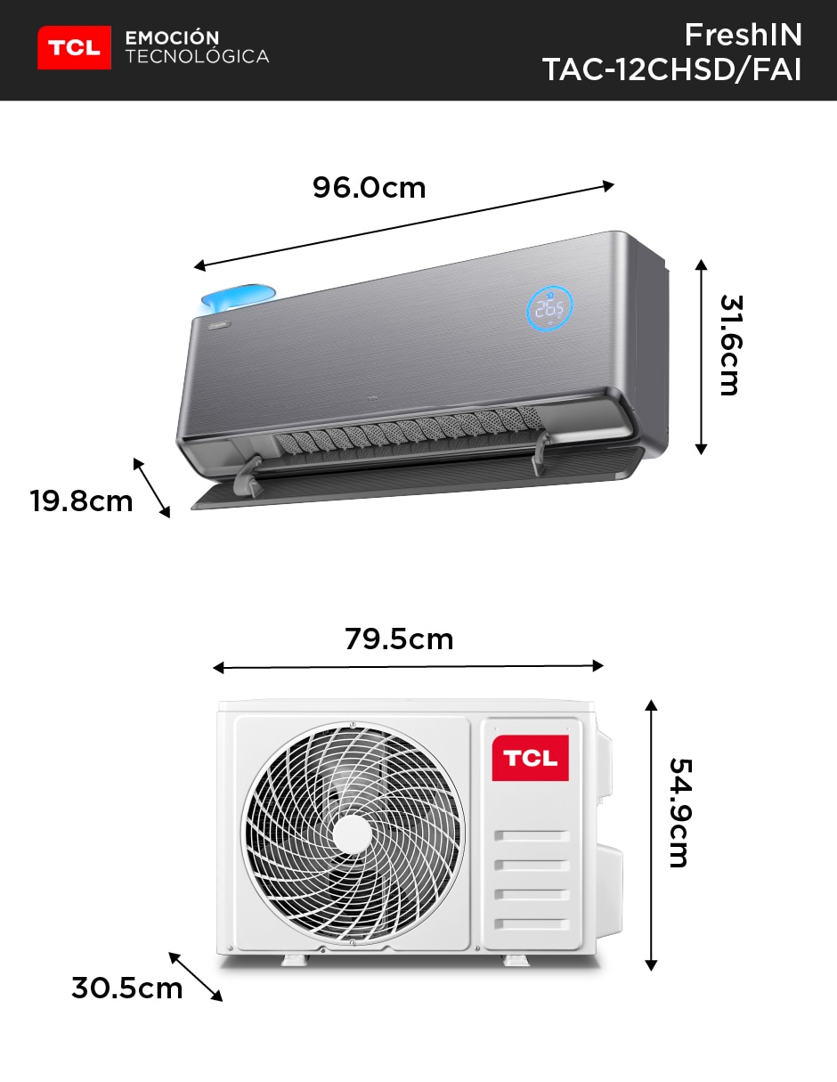 Aire acondicionado mini split inverter Tcl Frío y calor 12000 BTU TAC-12CHSD/FAI 220 V