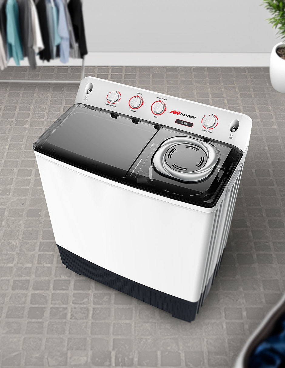 Lavadora doble tina 22 kg semiautomática carga superior LMS022M 4