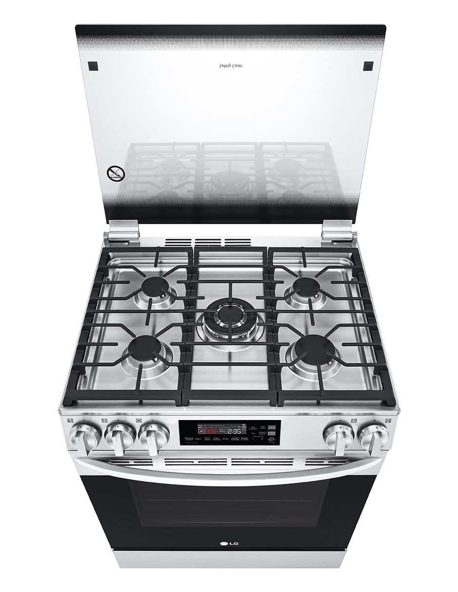 Estufa de piso a gas lp Lg 75.88 cm LRGL5844S de 5 quemadores