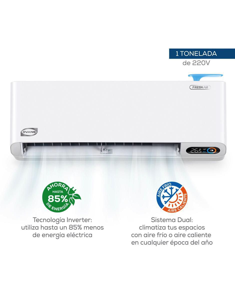 Aire acondicionado mini split inverter Evans Frío y calor 12000 BTU AC-MSI-FA-1.0TD 220 V
