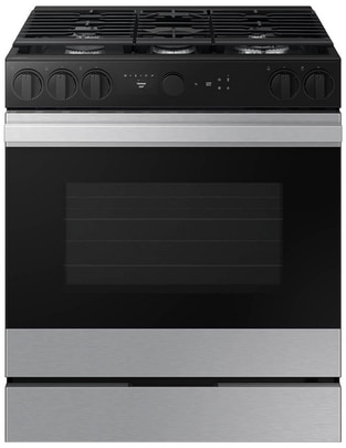 Estufa de piso a gas lp Bespoke 76.1 cm NSG6DG8700SRAX de 5 quemadores 1
