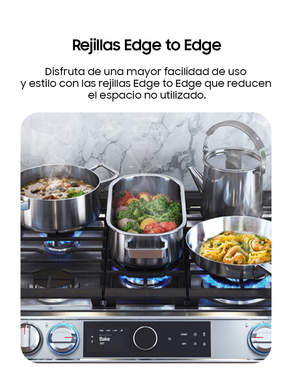Estufa de piso a gas lp Bespoke 76.1 cm NSG6DG8700SRAX de 5 quemadores 12