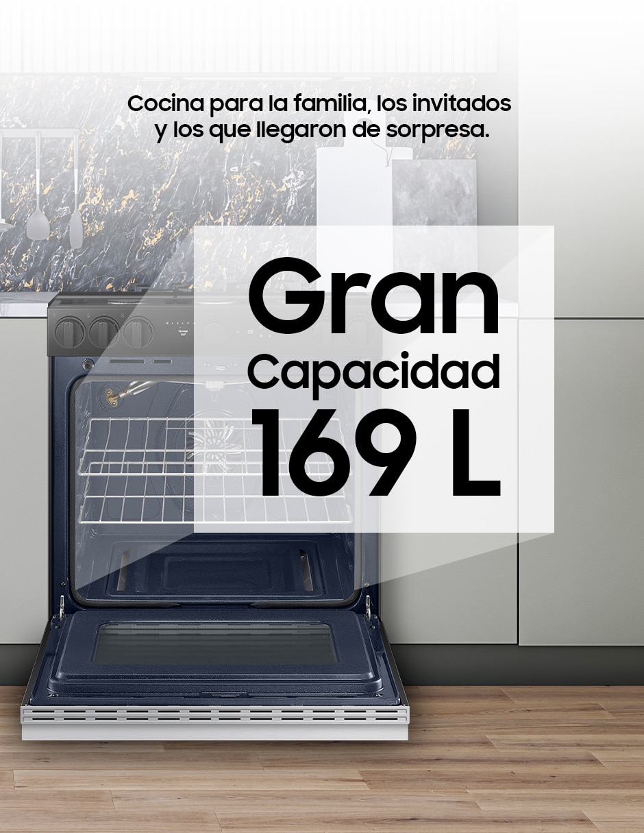 Estufa de piso a gas lp Bespoke 76.1 cm NSG6DG8700SRAX de 5 quemadores 10