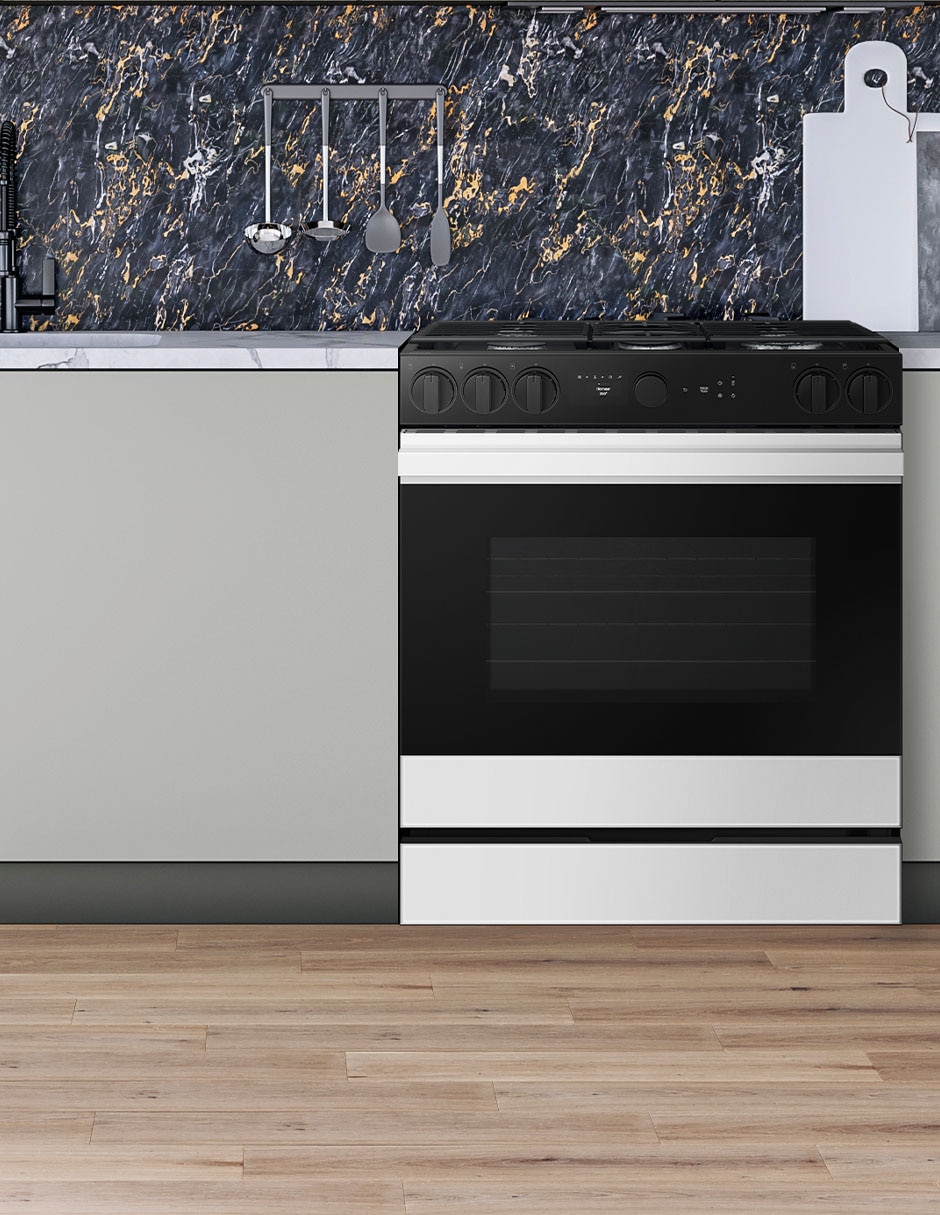 Estufa de piso a gas lp Bespoke 76.1 cm NSG6DB850012AX de 5 quemadores 3