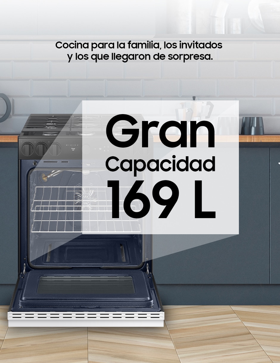 Estufa de piso a gas lp Bespoke 76.1 cm NSG6DB850012AX de 5 quemadores 9