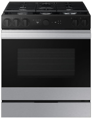 Estufa de piso a gas lp Samsung Bespoke 76.1 cm NSG6DG8500SRAX de 5 quemadores