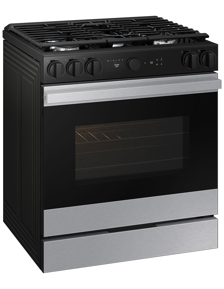 Estufa de piso a gas lp Samsung Bespoke 76.1 cm NSG6DG8500SRAX de 5 quemadores