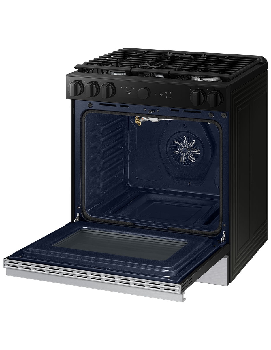 Estufa de piso a gas lp Samsung Bespoke 76.1 cm NSG6DG8500SRAX de 5 quemadores