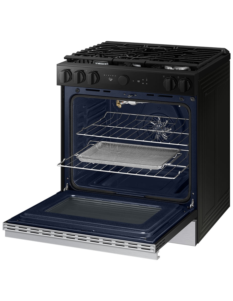 Estufa de piso a gas lp Samsung Bespoke 76.1 cm NSG6DG8500SRAX de 5 quemadores