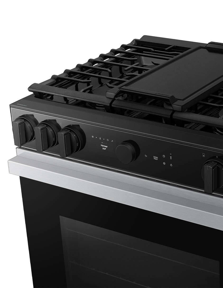Estufa de piso a gas lp Samsung Bespoke 76.1 cm NSG6DG8500SRAX de 5 quemadores