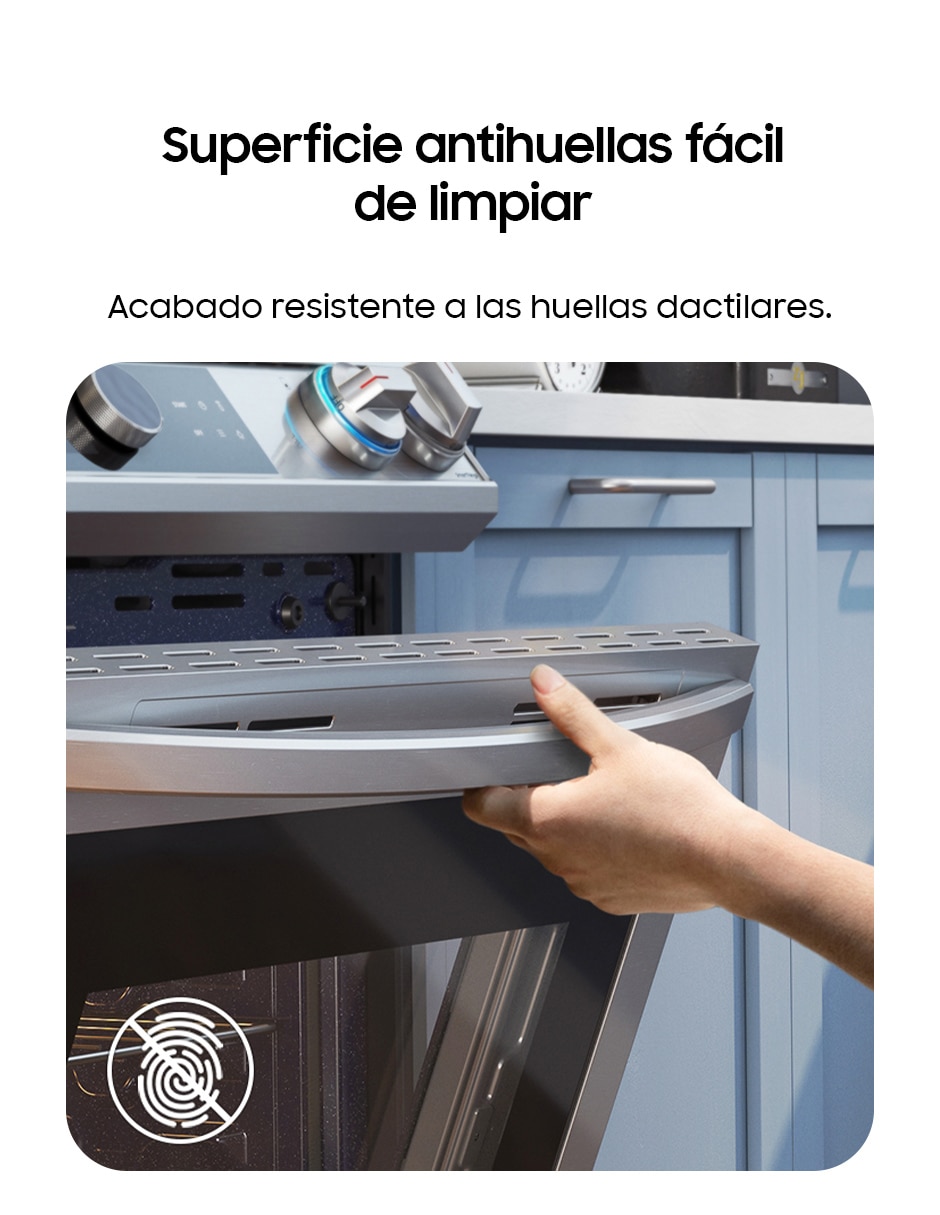 Estufa de piso a gas lp Samsung Bespoke 76.1 cm NSG6DG8500SRAX de 5 quemadores