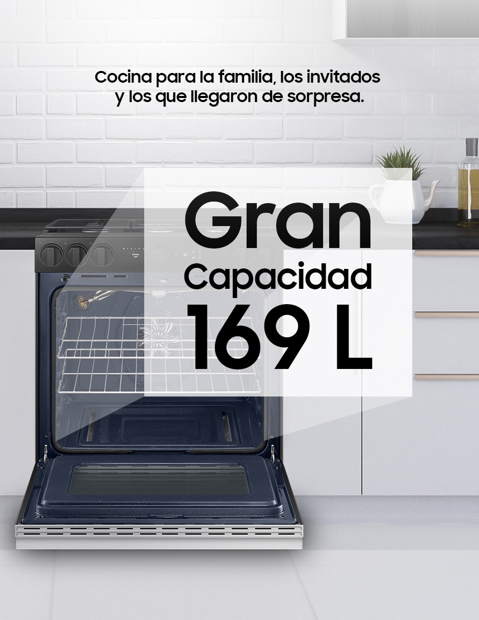 Estufa de piso a gas lp Samsung Bespoke 76.1 cm NSG6DG8500SRAX de 5 quemadores
