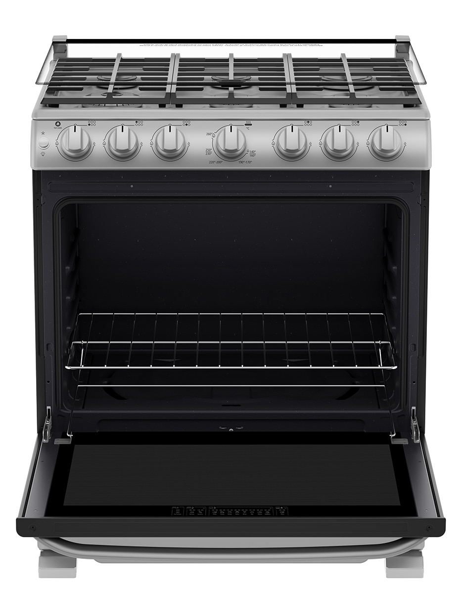 Estufa de piso a gas lp Mabe 76.60 cm EM7657CFIS0 de 6 quemadores