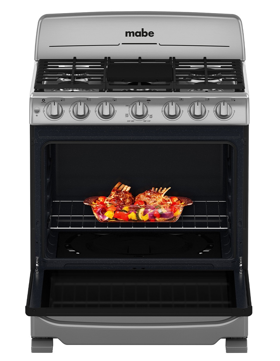 Estufa de piso a gas lp Mabe 76.60 cm EM7654BFIS3 de 6 quemadores