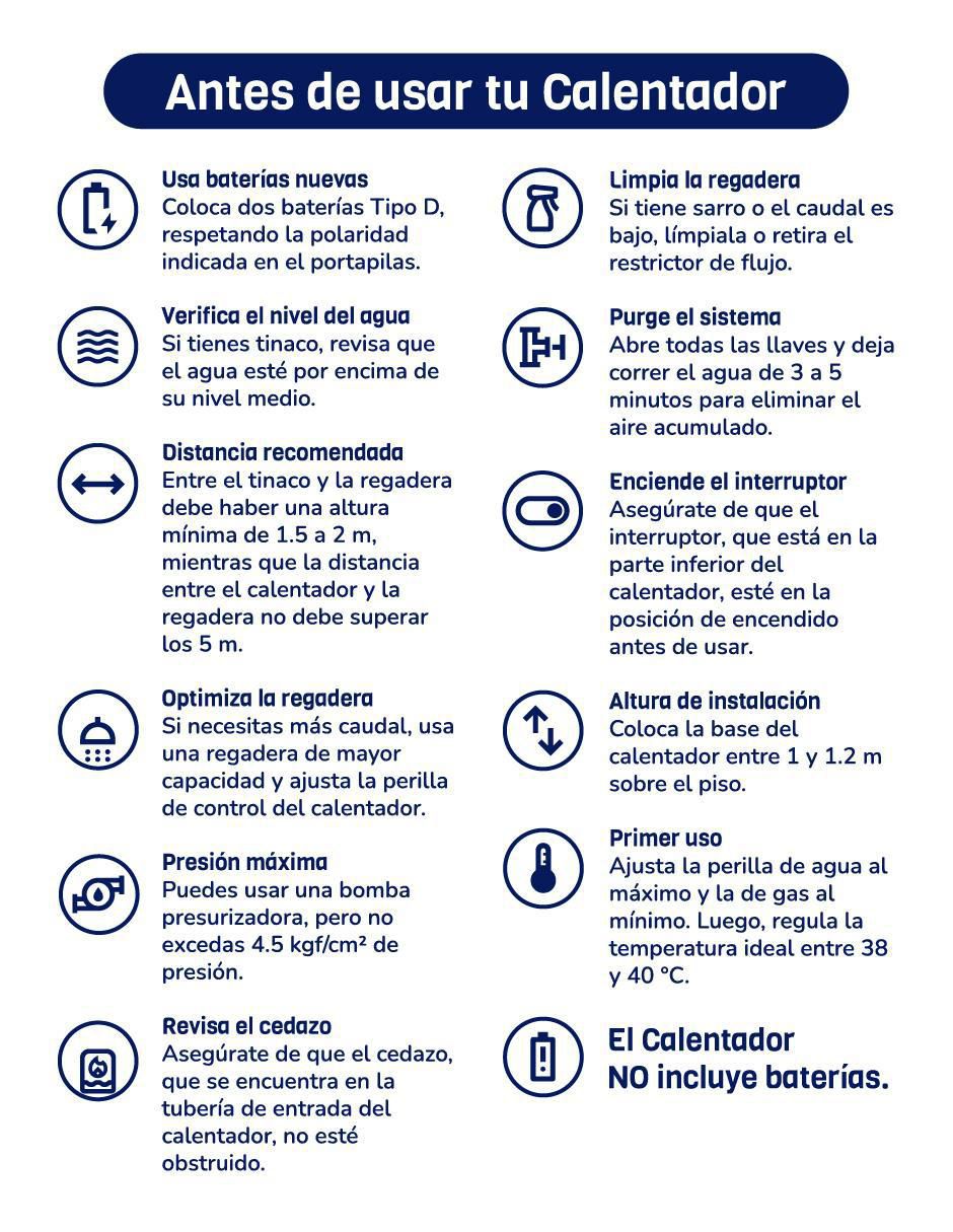 Calentador de paso Naesi AN201 6 L gas LP