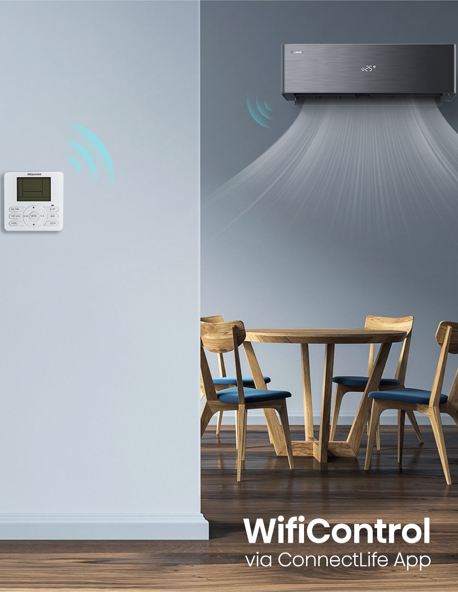 Aire acondicionado mini split inverter Hisense High End Frío y calor 12000 BTU ARU122VQW 220 V
