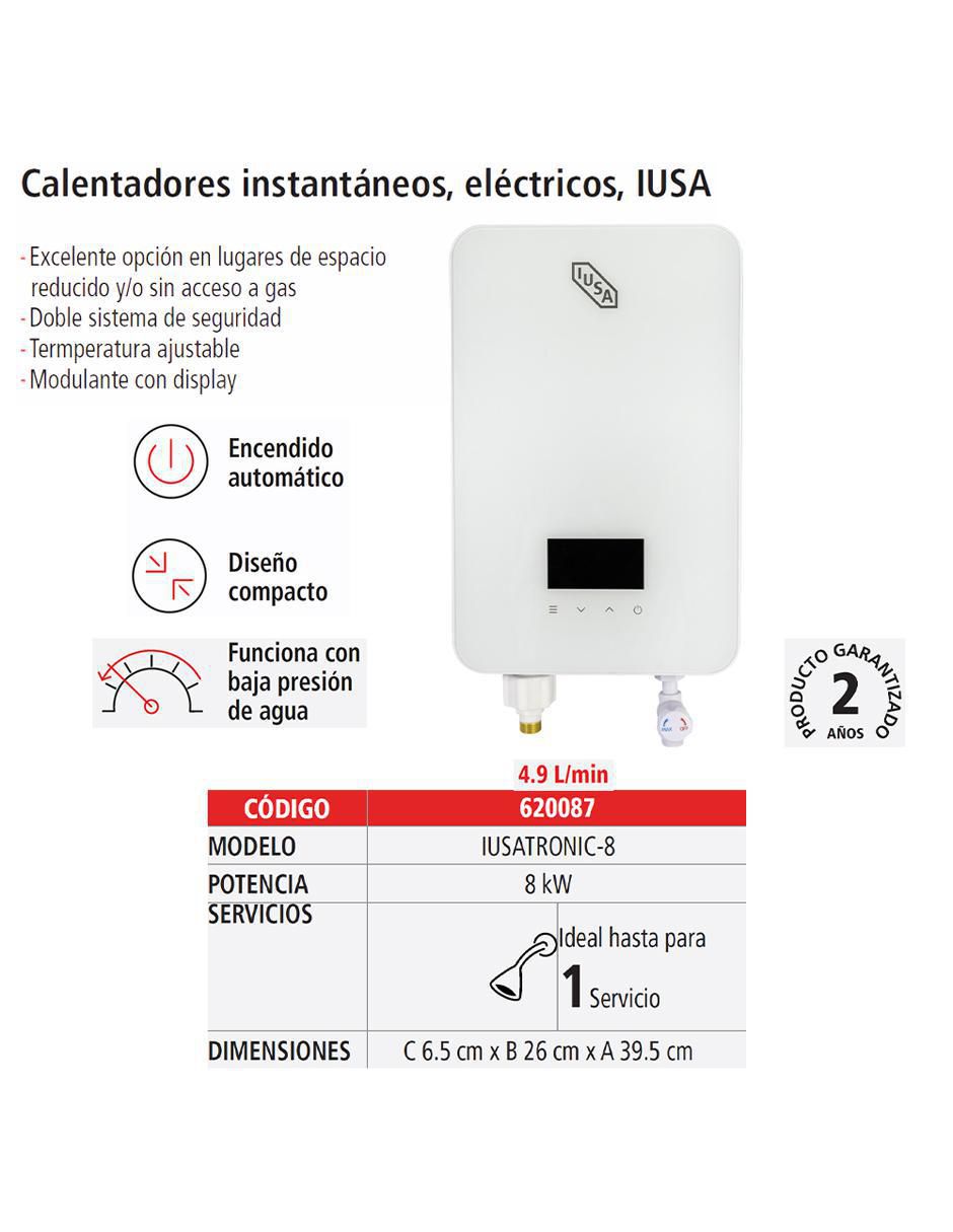 Calentador instantáneo TRONIC-8 4.9 L eléctrico