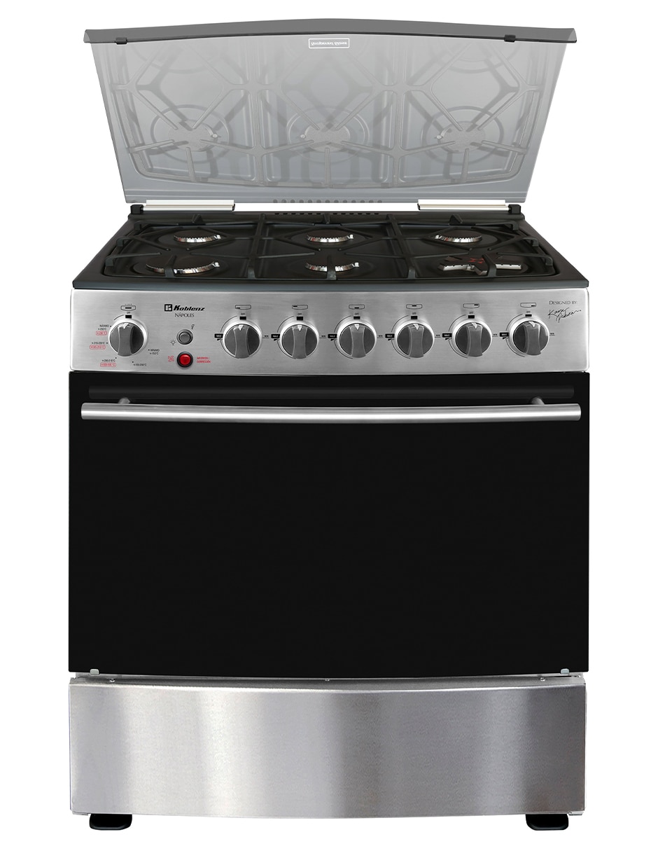 Combo estufa de piso a gas natural/LP 76 cm EK-3131ND de 6 quemadores + campana 2