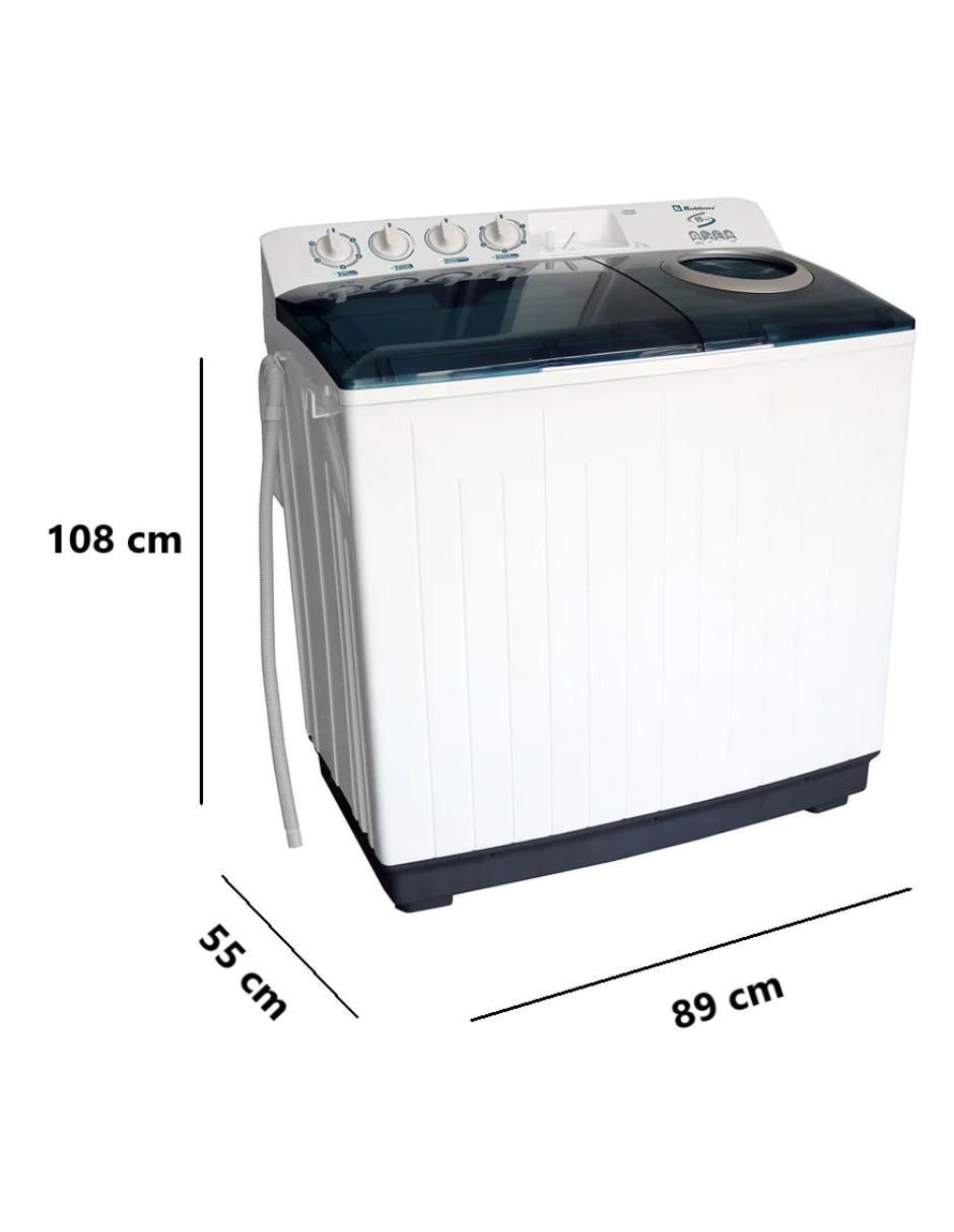 Lavadora doble tina 16 kg semiautomática carga superior ldm-15blanca 5