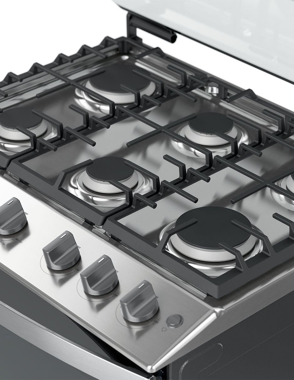 Estufa de piso a gas natural/lp Whirlpool 76 cm WFR5200D de 6 quemadores