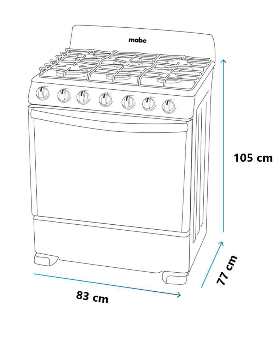 Estufa de piso a gas lp 76 cm EM7620BAIS2 de 6 quemadores 6