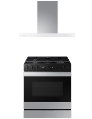 Combo estufa de piso a gas natural/lp Samsung Bespoke 76.1 CM F-NSG870SRNK36 de 5 quemadores + campana